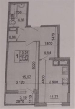 1-к квартира, 24/25 эт., 42м²